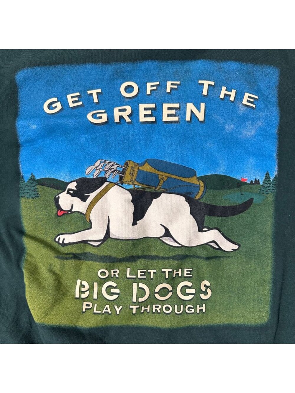 Vintage Big Dogs Sweatshirt Crewneck 1990s Get Off The Green Golf Large Retro
